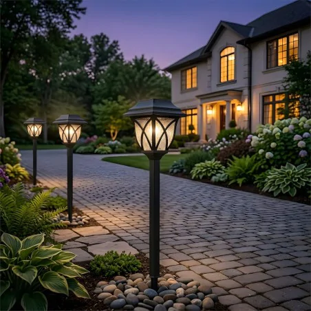 Lampy-solarne - lampka solarna latarenka wbijana oświetlenie solarne do ogródka lawn eko-light 