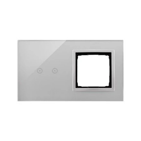 Panele-dotykowe - panel dotykowy 2 moduły 2 pola dotykowe+otwór na osprzęt srebrna mgła dstr220/71 simon 54 touch kontakt-simon 