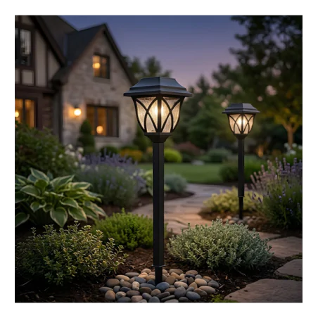 Lampy-solarne - lampka solarna latarenka wbijana oświetlenie solarne do ogródka lawn eko-light 