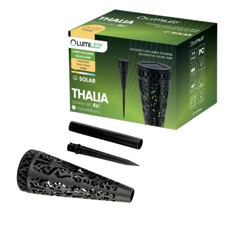 Lampy-solarne - wbijana lampka solarna do ogrodu z imitacją płomienia pochodnia thalia lumiled 
