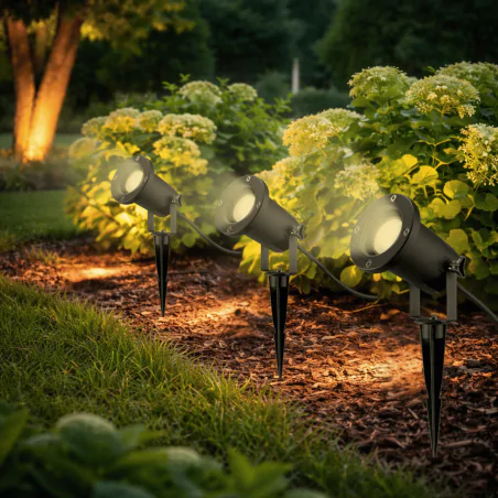 Oswietlenie-ogrodowe - wbijany reflektor ogrodowy lampa do podświetlenia roślin drzew na żarówkę gu10 spike slv 