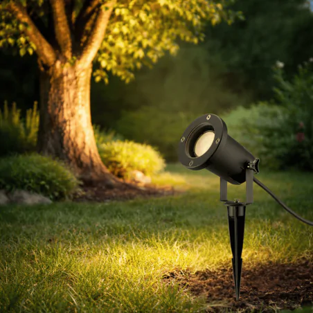 Oswietlenie-ogrodowe - wbijany reflektor ogrodowy lampa do podświetlenia roślin drzew na żarówkę gu10 spike slv 