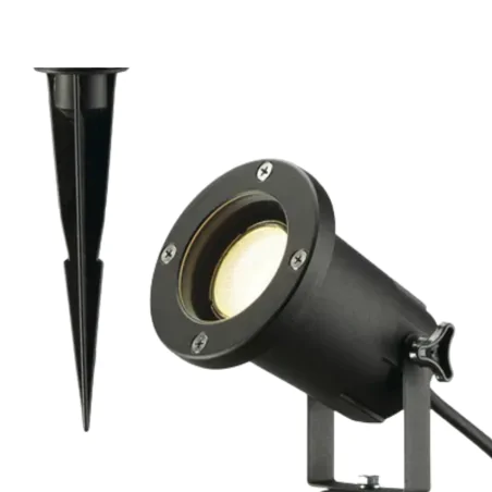 Oswietlenie-ogrodowe - wbijany reflektor ogrodowy lampa do podświetlenia roślin drzew na żarówkę gu10 spike slv 