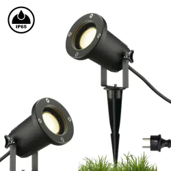 Oswietlenie-ogrodowe - wbijany reflektor ogrodowy lampa do podświetlenia roślin drzew na żarówkę gu10 spike slv