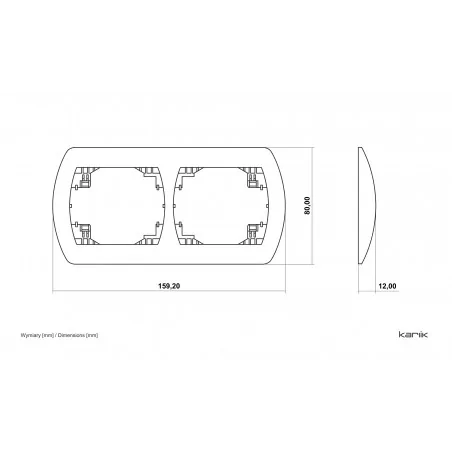 Ramki-podwojne - ramka podwójna pozioma złoty metalik do serii trend 8rh-2 karlik 