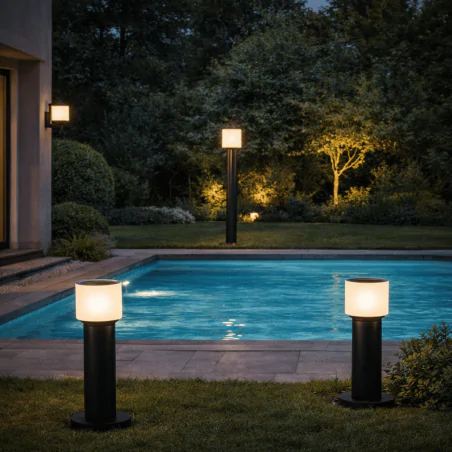 Kinkiety-ogrodowe - lampa ścienna elewacyjna kinkiet ogrodowy czarny na żarówkę e27 madrid polux/goldlux 