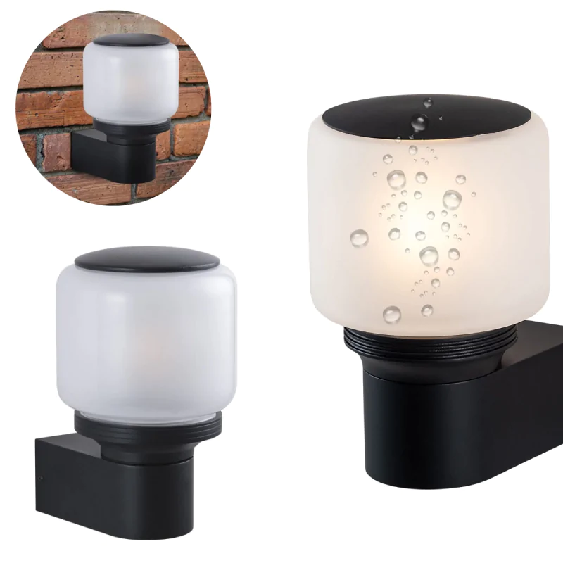 Kinkiety-ogrodowe - lampa ścienna elewacyjna kinkiet ogrodowy czarny na żarówkę e27 madrid polux/goldlux firmy POLUX GOLDLUX 