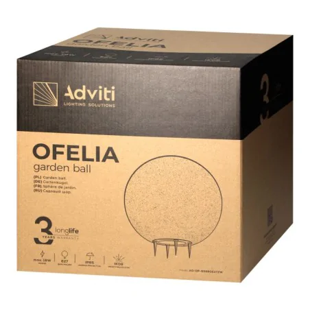 Lampy-kule-ogrodowe - lampa do ogrodu kula na prąd 38cm imitująca kamień ip65 ofelia adviti 
