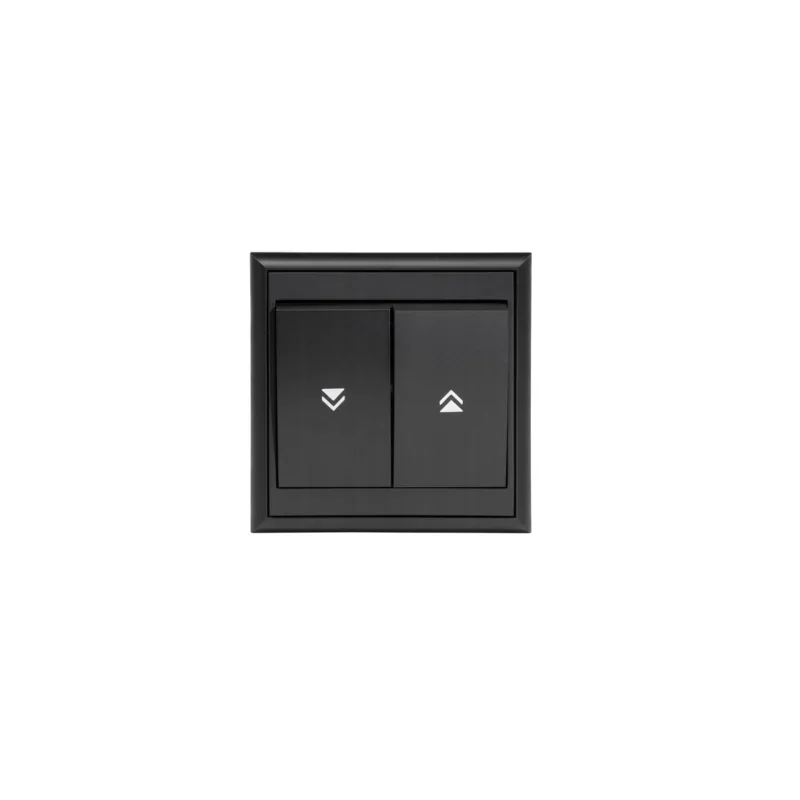 Wylaczniki-zaluzjowe - wyłącznik roletowy dzwonkowy z ramką przycisk żaluzjowy zwierny czarno mat wp-10l luna abex firmy ABEX 