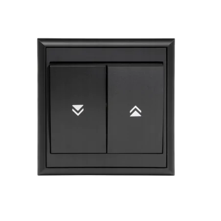 Wylaczniki-zaluzjowe - wyłącznik roletowy dzwonkowy z ramką przycisk żaluzjowy zwierny czarno mat wp-10l luna abex 
