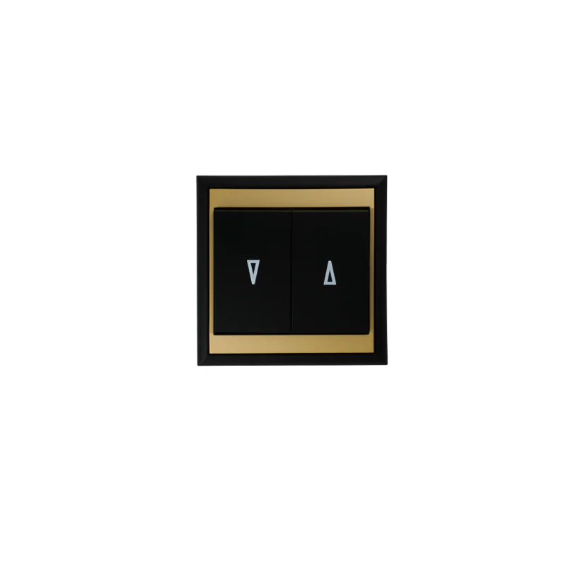 Wylaczniki-zaluzjowe - wyłącznik roletowy z podtrzymaniem z ramką żaluzjowy czarno-złoty matowy wp-11l luna abex firmy ABEX 