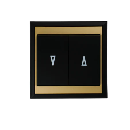 Wylaczniki-zaluzjowe - wyłącznik roletowy z podtrzymaniem z ramką żaluzjowy czarno-złoty matowy wp-11l luna abex 