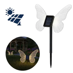 Lampy-solarne - lampa solarna ozdobna motylek do ogródka wbijany ciepłe światło eko-light