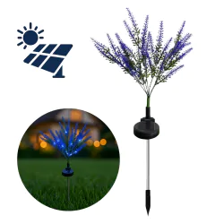 Lampy-solarne - eko2529 lampka solarna wbijana lawenda led lampa do ogródka eko-light