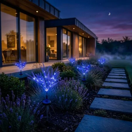 Lampy-solarne - eko2529 lampka solarna wbijana lawenda led lampa do ogródka eko-light 