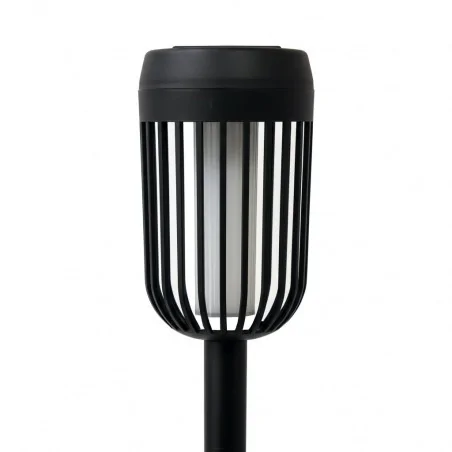Lampy-solarne - lampka solarna wbijana oświetlenie solarne do ogródka słupek czarny flame pochodnia eko-light 