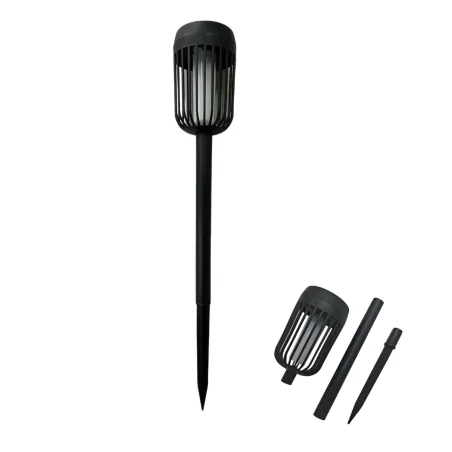 Lampy-solarne - lampka solarna wbijana oświetlenie solarne do ogródka słupek czarny flame pochodnia eko-light 