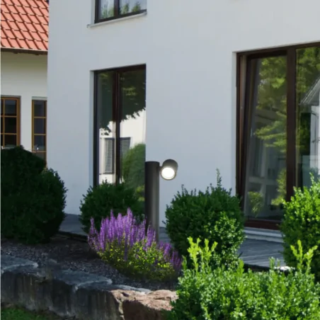 Lampy-ogrodowe-stojace - lampa ogrodowa zewnętrzna stojąca słupek 44cm czarny na żarówkę gu10 pino polux/goldlux 