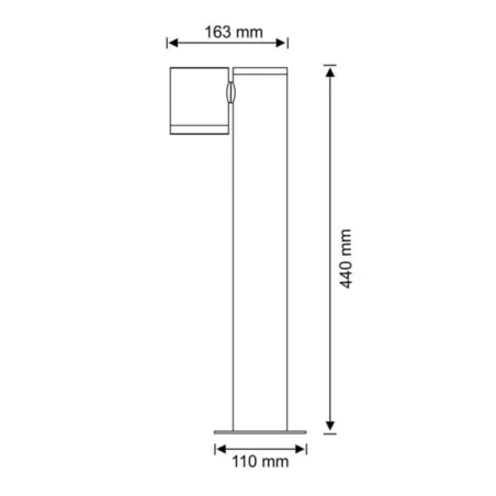 Lampy-ogrodowe-stojace - lampa ogrodowa zewnętrzna stojąca słupek 44cm czarny na żarówkę gu10 pino polux/goldlux 