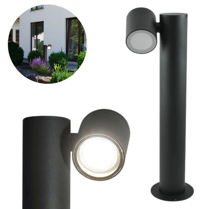 Lampy-ogrodowe-stojace - lampa ogrodowa zewnętrzna stojąca słupek 44cm czarny na żarówkę gu10 pino polux/goldlux firmy POLUX GOLDLUX 