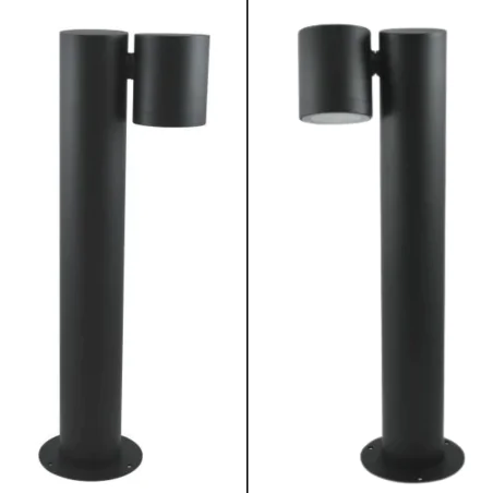 Lampy-ogrodowe-stojace - lampa ogrodowa zewnętrzna stojąca słupek 44cm czarny na żarówkę gu10 pino polux/goldlux 