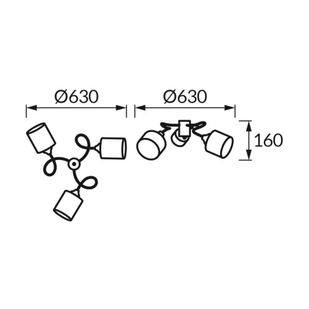 Lampy-sufitowe - lampa ścienno-sufitowa potrójna listwa oświetleniowa czarno-złota 3xe27 paksa ideus 