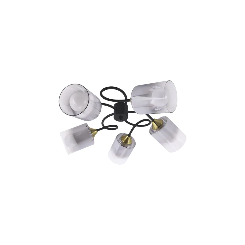 Lampy-sufitowe - lampa słupeł na 5 żarówek oprawa oświetleniowa czarno-złota 5xe27 paksa ideus firmy IDEUS - STRUHM 