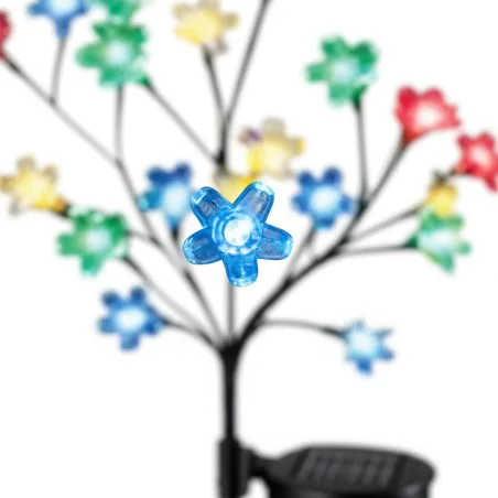 Lampy-solarne - lampka solarna kolorowe kwiatki led oświetlenie solarne drzewko do ogródka eko-light 