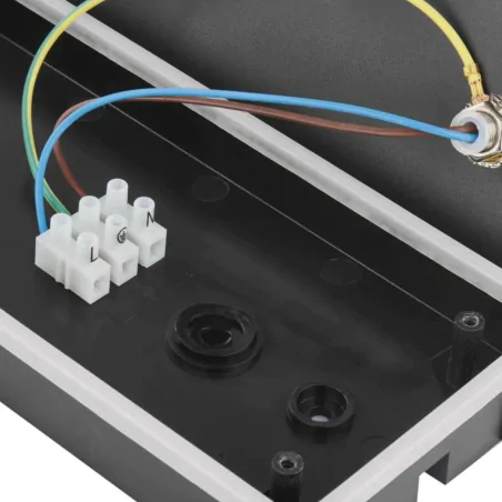 Kinkiety-ogrodowe - kinkiet ścienny zewnętrzny lampa elewacyjna prostokątna czarna skierowana w górę malva emos 