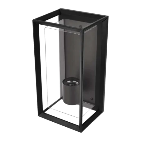 Kinkiety-ogrodowe - kinkiet ścienny zewnętrzny lampa elewacyjna prostokątna czarna skierowana w górę malva emos 