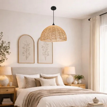 Lampy-sufitowe - lampa sufitowa w stylu boho oprawa wisząca sznurowa pleciona e27 tutti lvt 