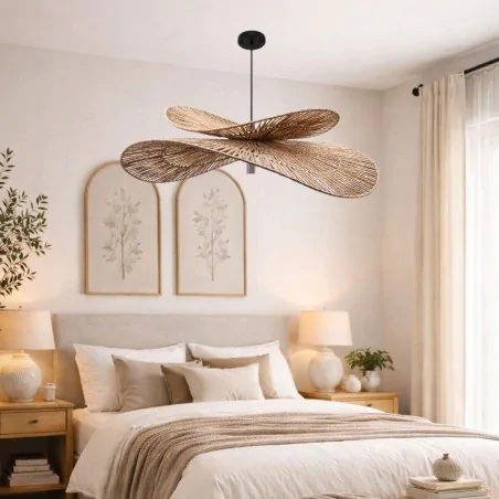 Lampy-sufitowe - lampa sufitowa boho duża oprawa wisząca sznurowa pleciona e27 zerti lvt 