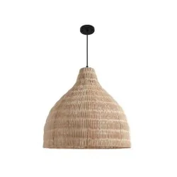 Lampy-sufitowe - lampa sufitowa boho duża oświetlenie rattanowe do sypialni e27 lopez lvt