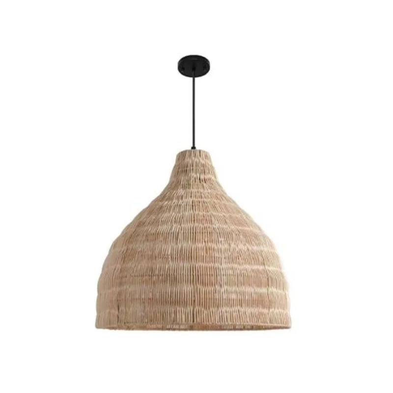 Lampy-sufitowe - lampa sufitowa boho duża oświetlenie rattanowe do sypialni e27 lopez lvt firmy LVT 
