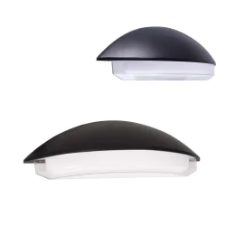 Kinkiety-ogrodowe - elewacyjny kinkiet led zaokrąglony czarny lampa zewnętrzna 12w neutralna alabama polux/goldlux