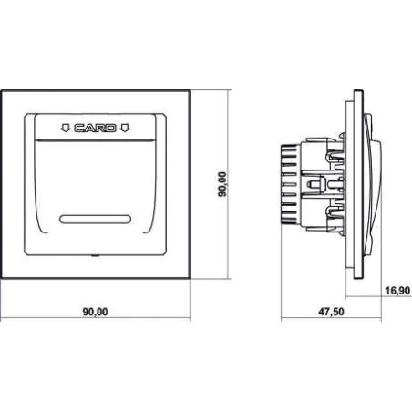 Wlaczniki-hotelowe - wyłącznik hotelowy z ramką podtynkowy grafitowy mat deco 28dsh-1 karlik 