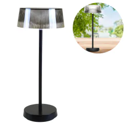 Ozdobne-oswietlenie-do-ogrodu - lampka stołowa led z akumulatorem na stolik lampa na taras i balkon czarna casablanca polux/goldlux