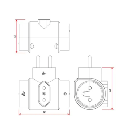 Rozgalezniki - rozgałęźnik 4 gniazda złodziejka rozgałęziacz z-4 rum-lux 