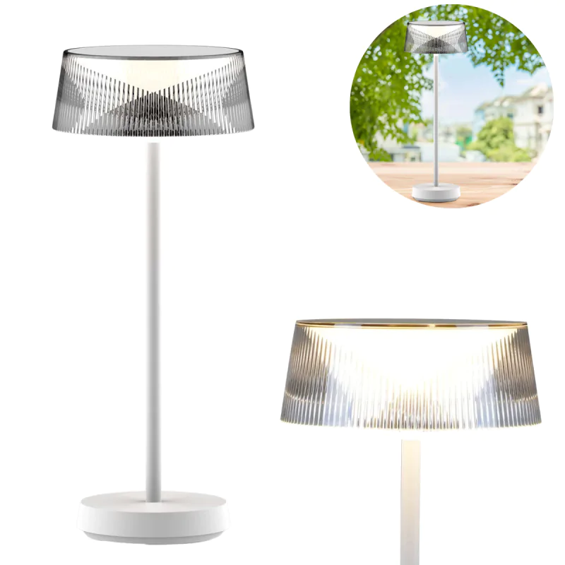 Ozdobne-oswietlenie-do-ogrodu - lampa stołowa led ogrodowa biała na taras i balkon casblanca polux/goldlux firmy POLUX GOLDLUX 