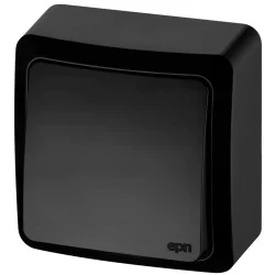 Wylaczniki-jednobiegunowe - czarny wyłącznik pojedynczy jednobiegunowy natynkowy 3710-09 berg elektro-plast