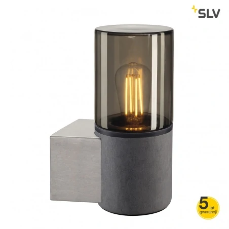 Kinkiety-do-salonu - dekoracyjny kinkiet naścienny bazalt przydymione szkło lisenne  e27 slv 