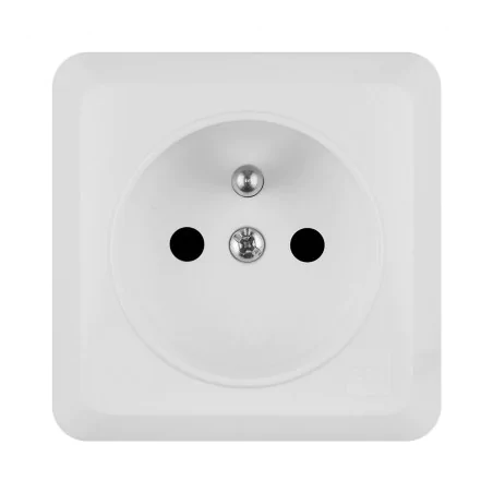 Gniazda-pojedyncze-natynkowe - proste gniazdo z uziemieniem natynkowe białe ip20 berg elektro-plast 