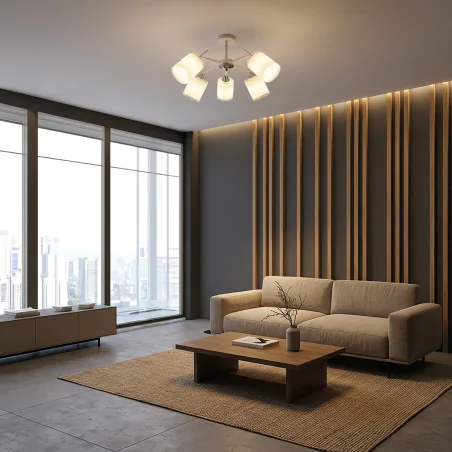 Lampy-sufitowe - biała lampa sufitowa żyrandol na 5 żarówek anders ideus 