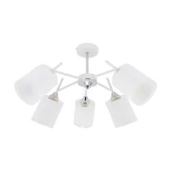 Lampy-sufitowe - biała lampa sufitowa żyrandol na 5 żarówek anders ideus