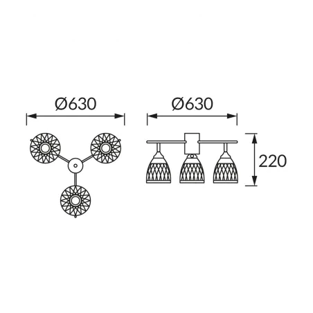 Lampy-sufitowe - lampa sufitowa potrójna loftowa żyrandol czarno-złoty loras ideus 