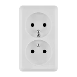Gniazda-podwojne-natynkowe - gniazdo podwójne z uziemieniem natynkowe białe ip20 berg elektro-plast