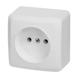 Gniazda-pojedyncze-natynkowe - proste białe gniazdo bez uziemienia natynkowe ip20 berg elektro-plast