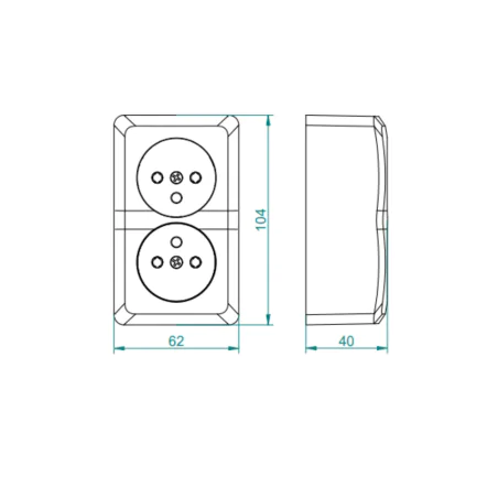 Gniazda-podwojne-natynkowe - gniazdo podwójne z uziemieniem natynkowe czarne ip20 berg elektro-plast 