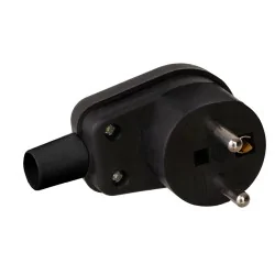 Rozgalezniki - wtyczka kątowa czarna z uziemieniem unischuko wb-6 16a elektro-plast