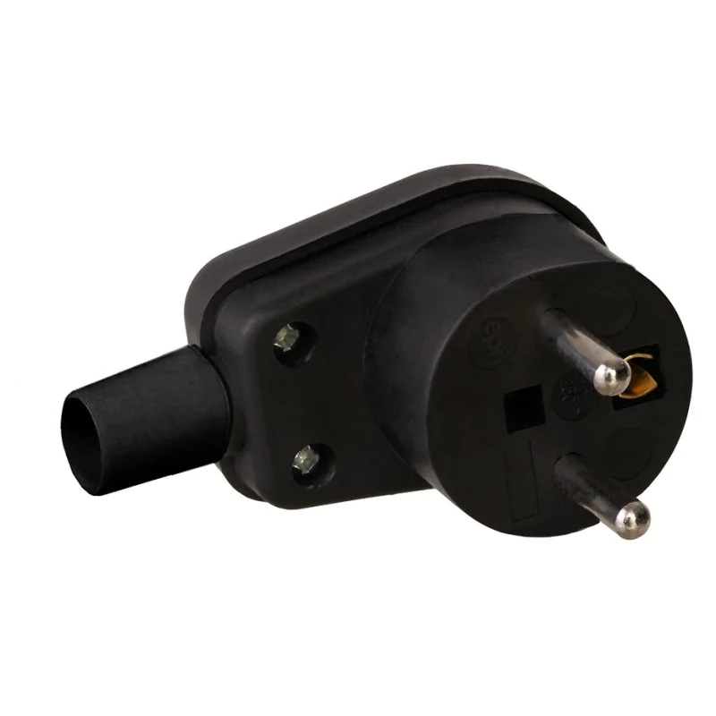 Rozgalezniki - wtyczka kątowa czarna z uziemieniem unischuko wb-6 16a elektro-plast firmy Elektro-Plast 